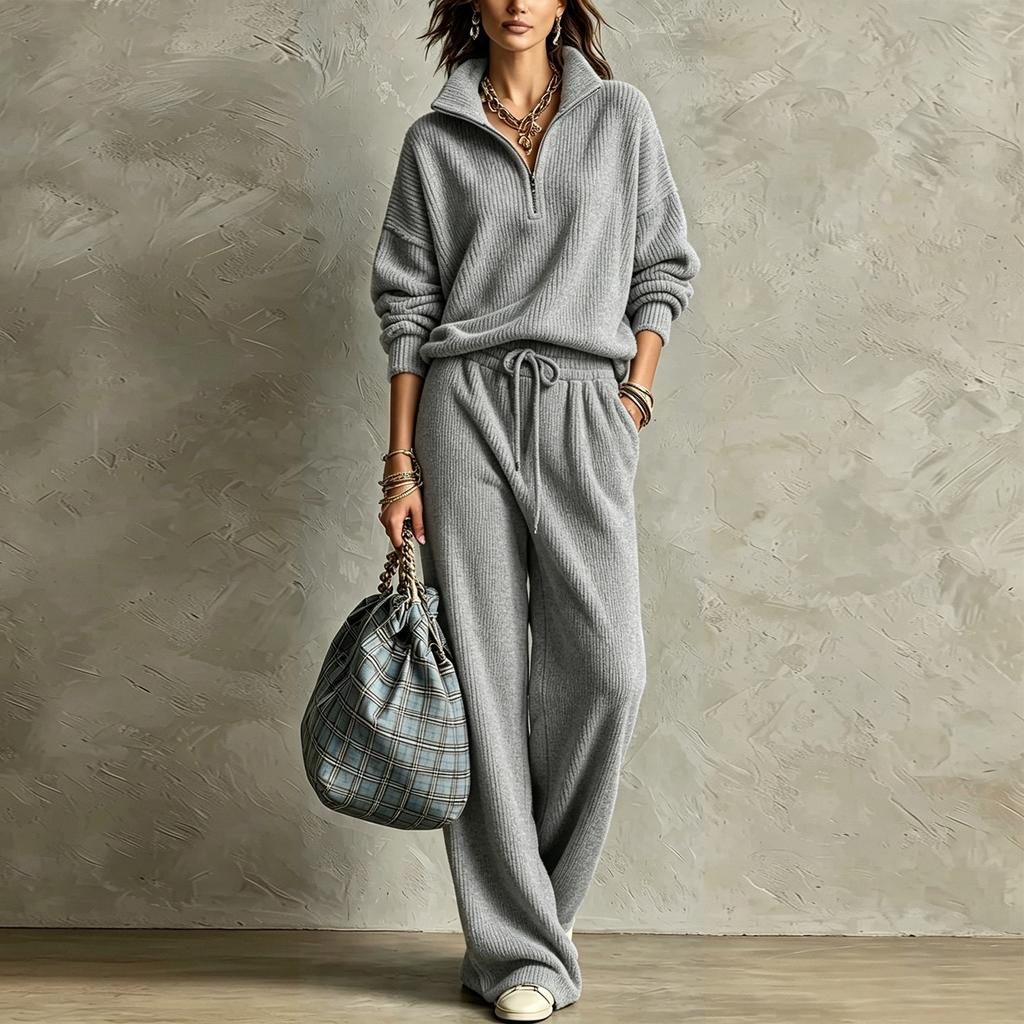 Women's Fashion Two Piece Set with Half and Wide Leg Pants, Loose Fit Multi-Color