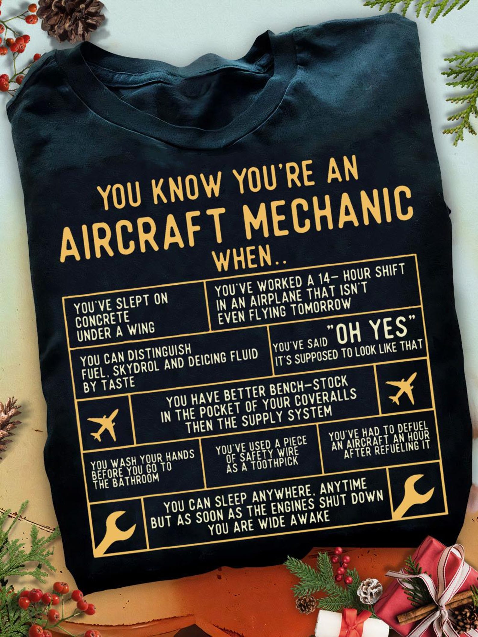 Aircraft Mechanic T-Shirt: Funny Aviation Pilot Gift 3XL