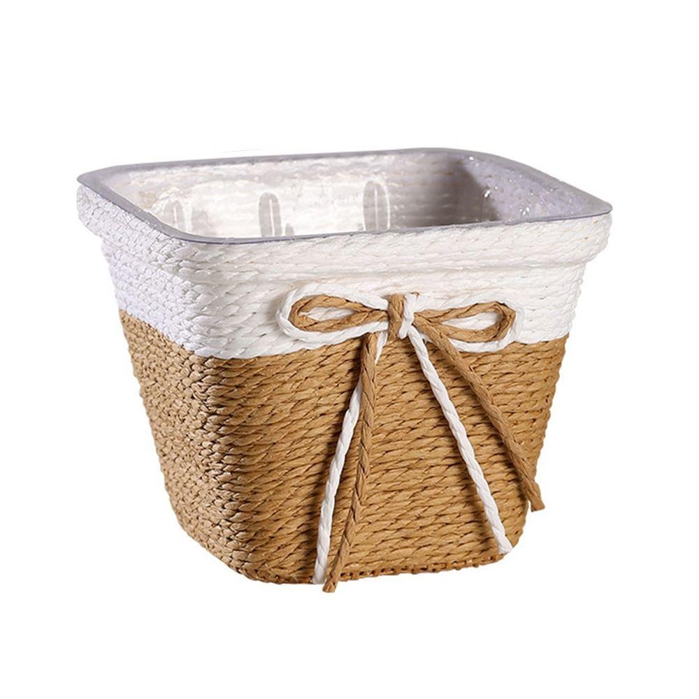 Paper Rope Braided Braided Flower Pot Waterproof Woven Basket Plant Pot  for Indoor Outdoor Plants