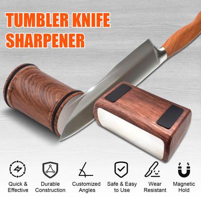 Rolling Knife Sharpener with Magnetic 15 and 20 Degree Angle Guides Detachable System for Kitchen Chef Pocket Knives Easy