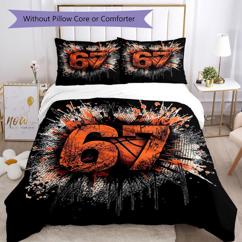 3pcs Basketball Bedding Set Duvet Cover Closure Includes 1 Duvet Cover & 2 Pillowcases, Soft and Comfortable for All Seasons.