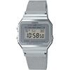 CASIO Digital Wristwatch Vintage Series A700WM-7A Metal Mesh Band Mens Womens Silver Overseas Model