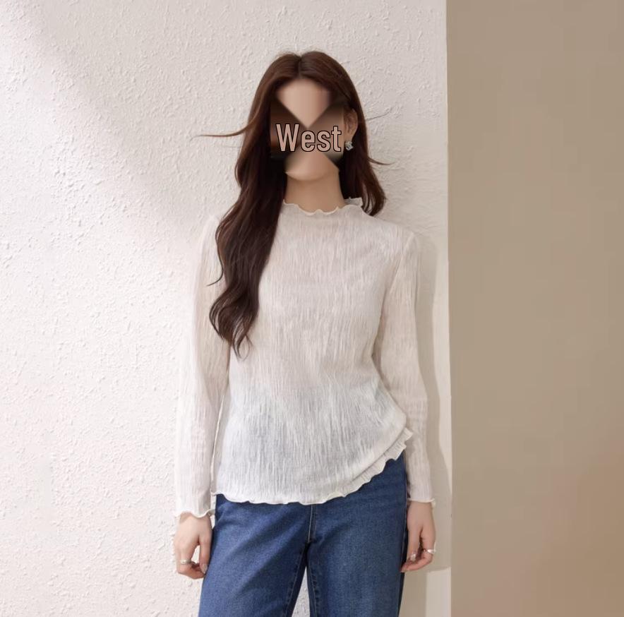 

Women s Plus Size Jacquard Knit Top - Textured Spring Wear with Wood Ear Collar 3XL абрикосовый