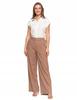 Women's Linen Trousers, Wide, High Waist, Elegant, MORAJ S BEIGE