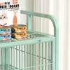 Large Cat House Square Tube Metal Enclosure Multi-Level Kitty Mansion & Pet Playpen Movable Storage Shelf & Comfortable Cat Bed