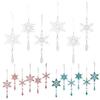 6 Pcs Acrylic Crystal Christmas Ornament Sparkling Clear Snowflake Hanging Ornaments with Drop Pendants for Winter Chandelier Xmas