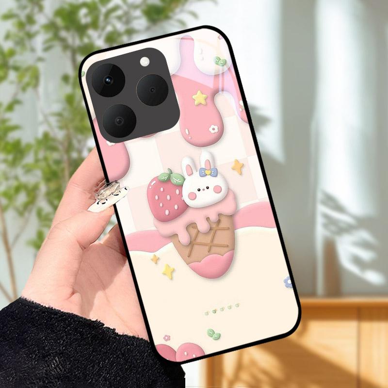 Für Realme 15T 5G Hülle Luxus Mode Bemalt Stoßfest Gehärtetes Glas Handyhülle Für Realme15T 15 T Hülle Schale RMX5111 Capa