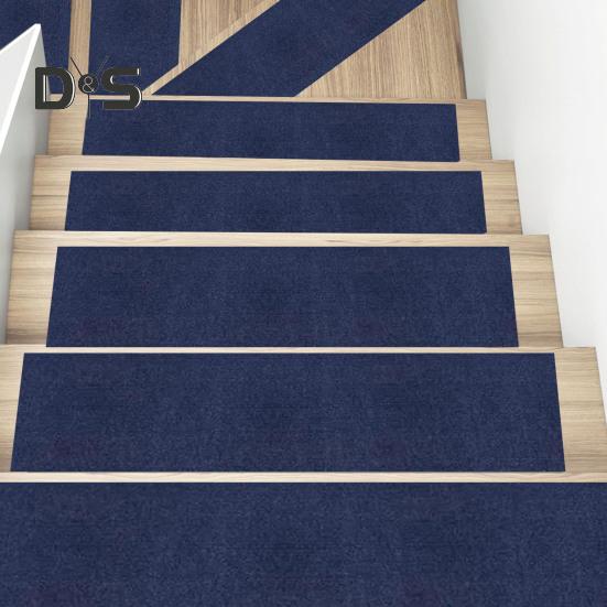 Stair Mat Self Adhesive Non-slip Washable Wear-resistant Contrast Color Wood Stair Protection Reduce Noise Stain Resistant Step Rug Safety Mute Floor