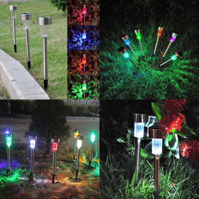 Outdoor Garden Stainless Steel Led Solar Landscape Path Lights Lamp Yard