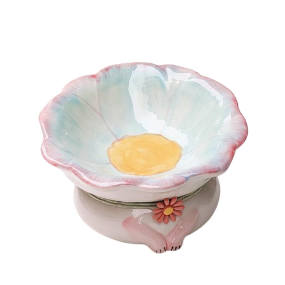 Flower Shaped Cat Food Bowl Anti Tipping Neck Protection Bowl Pet Drinking Bowl  Multi-Pet
