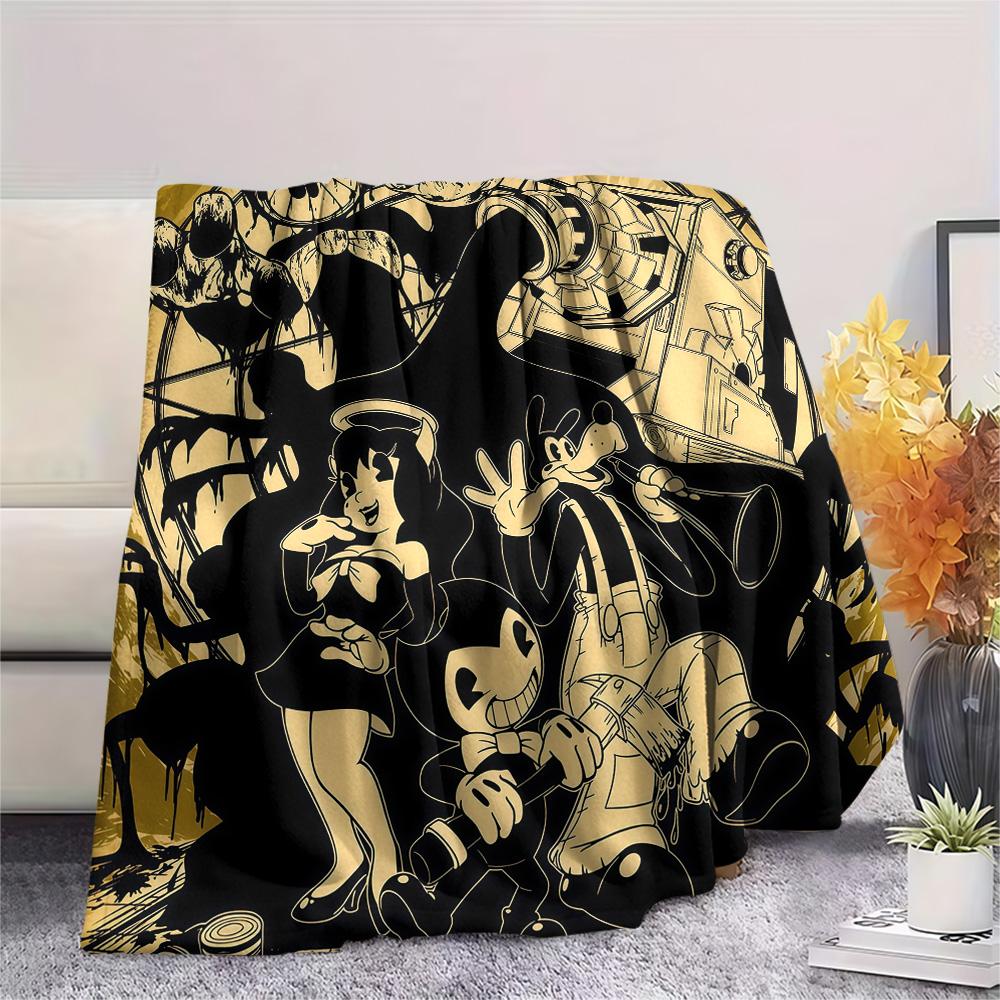Bendy and the Ink Machine Flannel Blanket, High Quality Comfortable for All Seasons, Home Decor, Warmth and Comfort