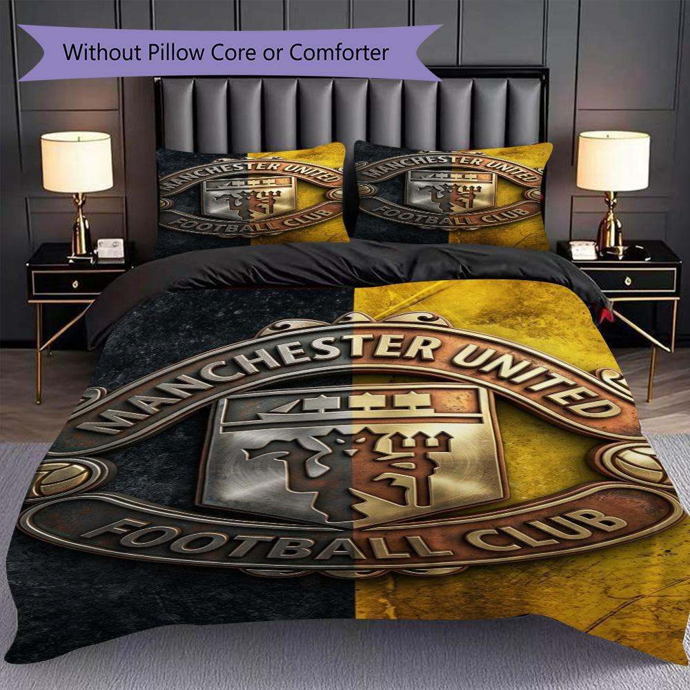 Glory Manchesters Emblematic Pride Three-piece set (1 * duvet cover + 2 * pillowcase, without core) 2D Flat Christmas birthday gift