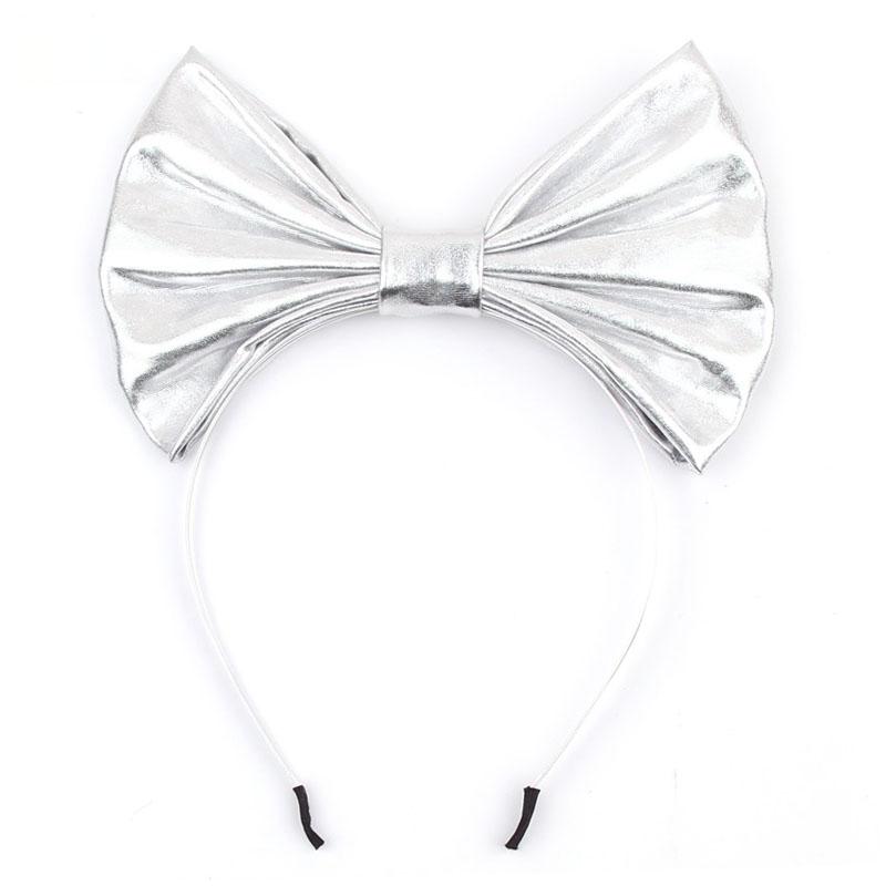 Modna Opaska Syrenka Disney Dziecięca Letnia 7'' Kokarda Metaliczna Duża Kokarda Opaska Nakrycie Głowy Dziewczęca Festiwalowa Imprezowa DIY Akcesoria do Włosów