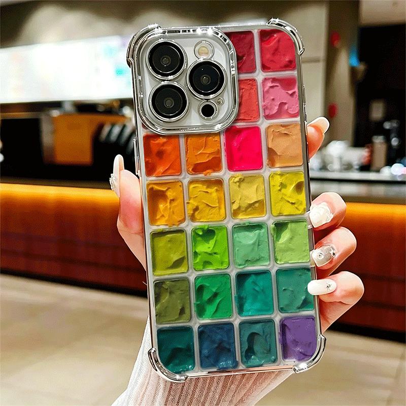 

Набор Акварели Палитра Красок Покрытие Чехол для Телефона Для Iphone 16 17 Pro Max Air 16E 14 15 Plus 12 13 Mini Противоударный Чехол с Подушкой Безопасности iPhone 14 Plus