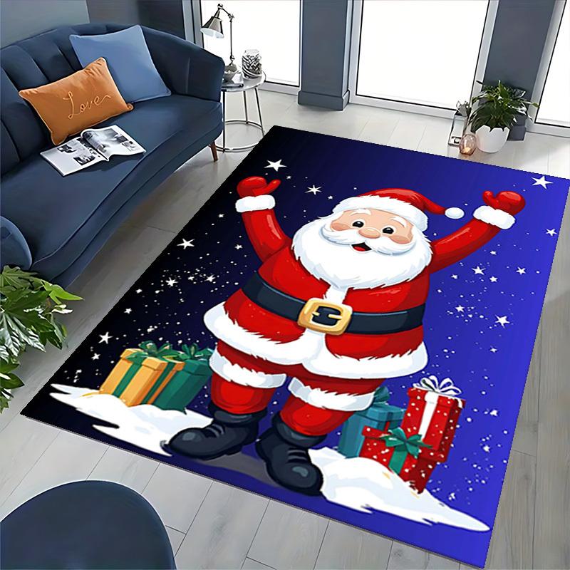 Christmas Santa Claus Chair Mat - Non-Slip Carpet for Office, Home Decor, Living Room, Bedroom, Game Room & Dormitory - Anime Cartoon Design Holiday G