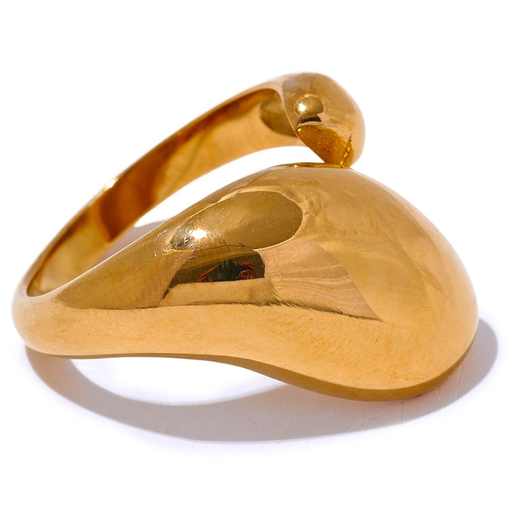 

Yhpup Fashion Stainless Steel Metal Minimalist Ring 18K Gold PVD Plated Stylish Statement Smooth Jewelry Bijoux for Women Gift 7