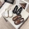 2024 New Girls Leather Shoes Kids Fashion Versatile Soft Breatheable Solid Color UK Uniform School Shoes Children Loafers Cute