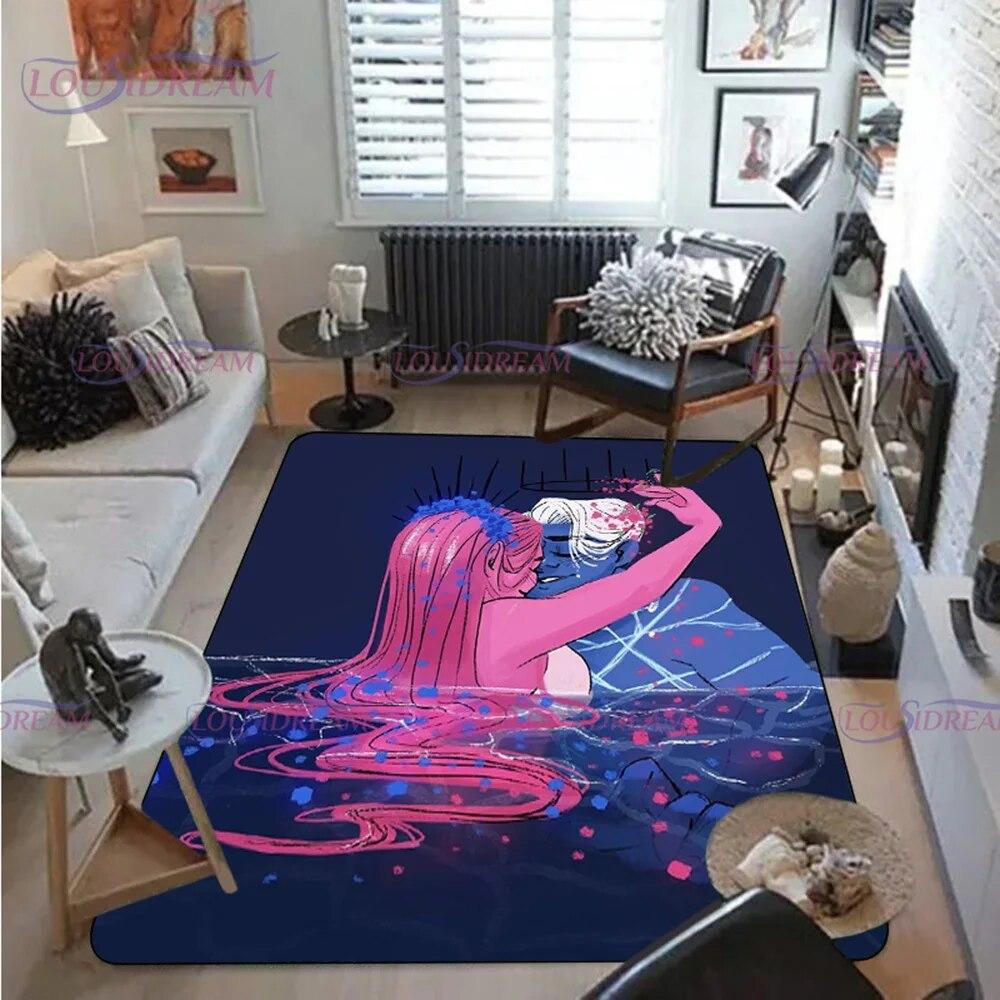 Cartoon Comics Lore Olympus Tištěný koberec Koberec do obývacího pokoje Ložnice Dekorace pohovky Šatna pro dospělé Protiskluzová podložka na podlahu