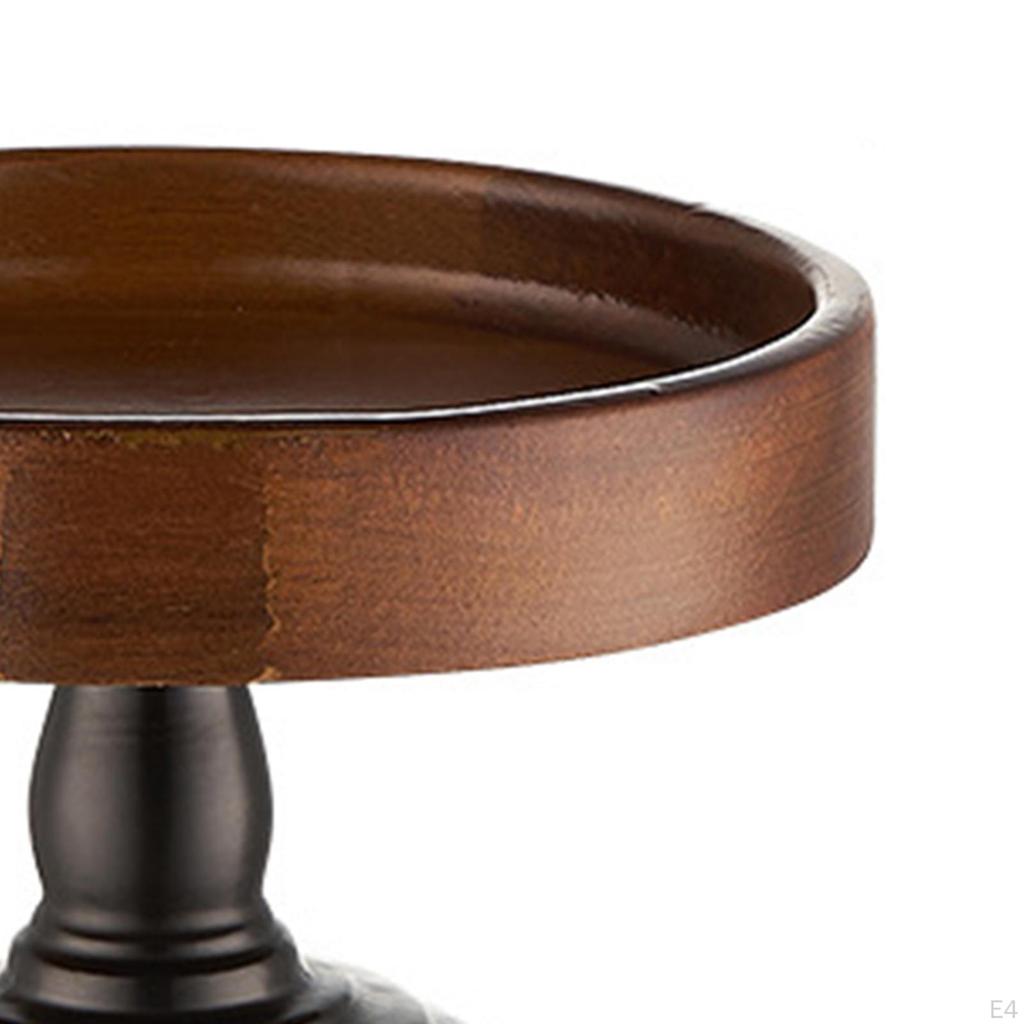 Dekorativní rustikální kulatý dřevěný stojan na dorty, displej, podnos na ovoce, dezertní stůl pro