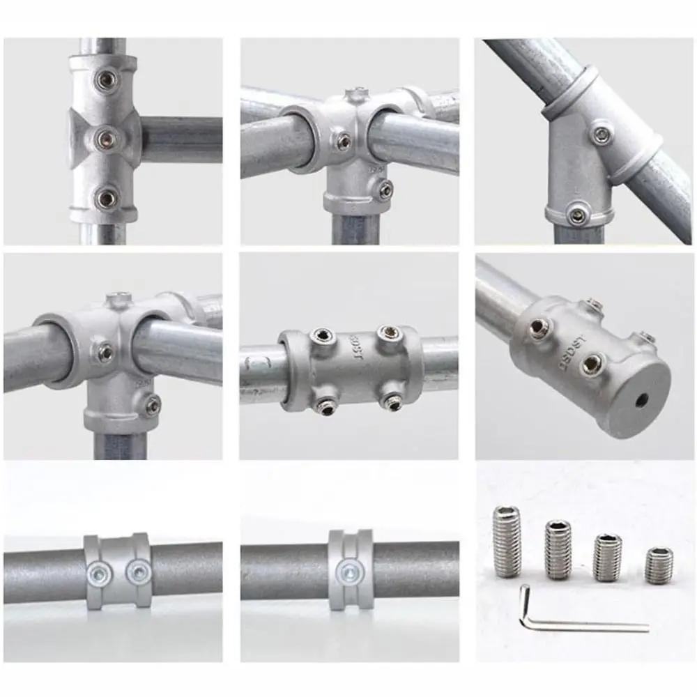 1\2''/3\4"/1'' Pipe Fitting Connector Fixed buckle Circular Frame Fasteners Aluminum Alloy Steel Elbow Circular Pipe Connector