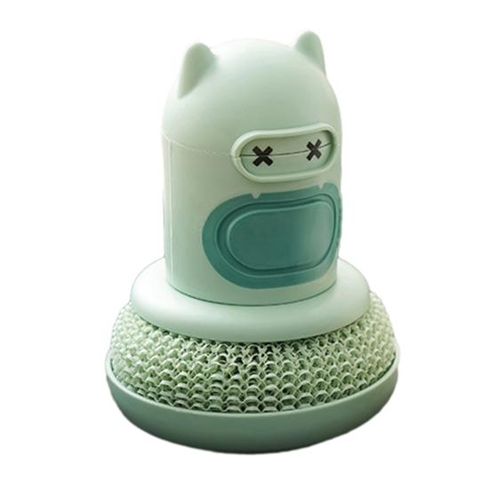 

Cleaning Brush with Integrated Scrubber Powerful Decontamination Comfortable Handle Replaceable Brush Head Cleaning Scrubber Easy Dishwashing Tool зелений