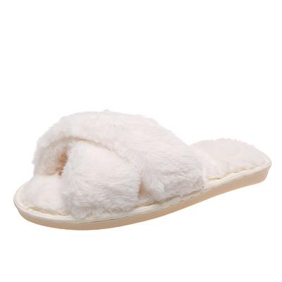 Mode Neue Damen Hausschuhe Offene Zehen Slip-on Flache Schuhe für Damen Indoor Bequem Mode Zuhause Baumwollschuhe Rutschfeste Plateauschuhe