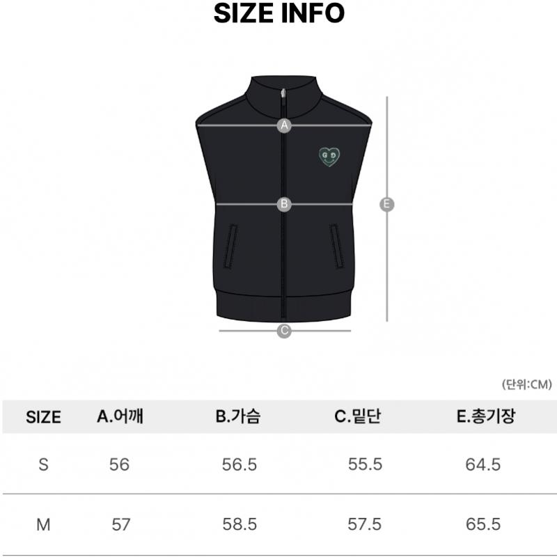 Goxo Black Greenheart Zip Up Vest