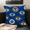 L-Lucky Evil Eye Cushion Cover Natural Linen Pillowcase Set, All-In-One Decor For Sofa, Bedroom & Chair