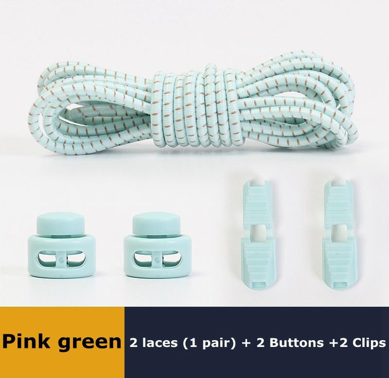 Lacets sans nœuds Lacets sans cravate Baskets Plastique Verrouillage solide Élastique Rond Lacets de chaussures pour Enfants Adultes Personnes âgées Taille unique