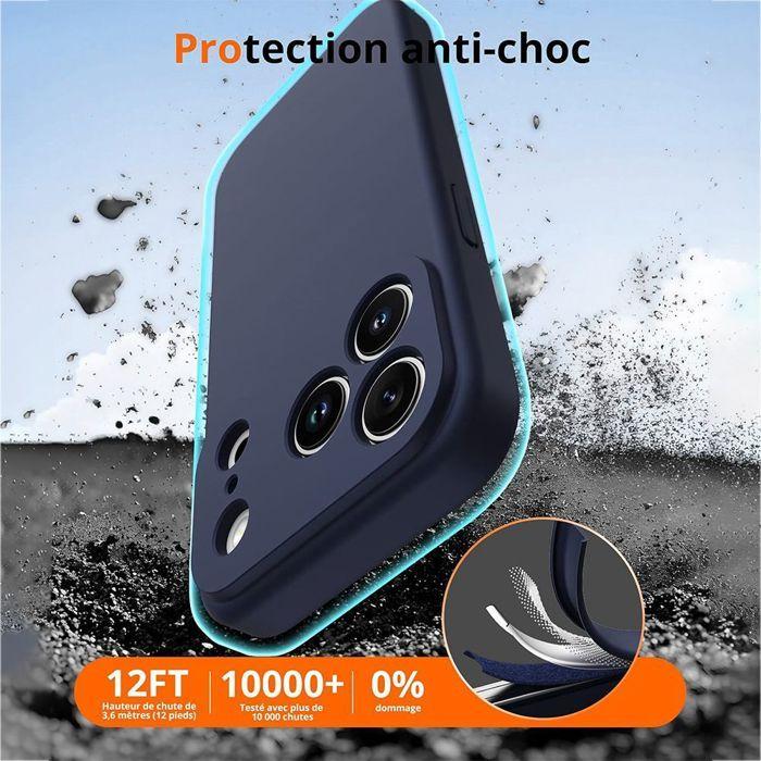 Coque pour iPhone 18 Pro, Silicone Liquide Protection Slim Anti-Rayures Antidérapant Bleu Marine