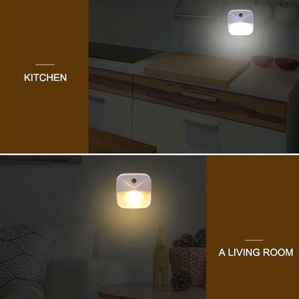White Plug In Living Room Light Sensor Bedroom Energy Saving Bedside Lamp Night Light Wall Lamp LED