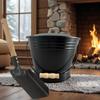 2PCS/SET Household Iron Fireplace Scraper Bucket Set for Convenient Ash Cleaning with Iron Bucket Tool Ash Scraper