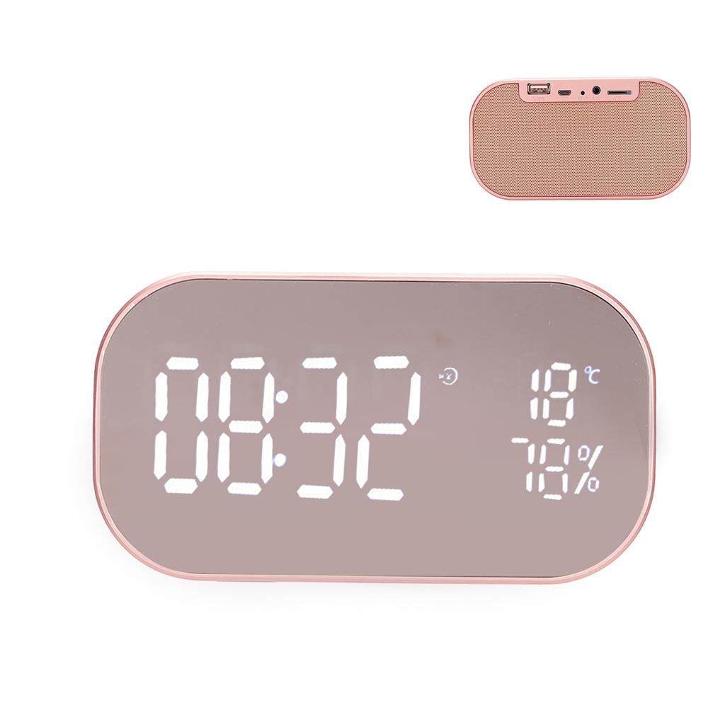 Alarm Clock Radio Multifunction FM Digital Radio Alarm Clock with Bluetooth Speaker for Home BedroomRose Gold