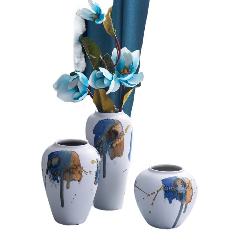 Moderní čínská keramická váza na sušené květiny – Kreativní domácí dekorace