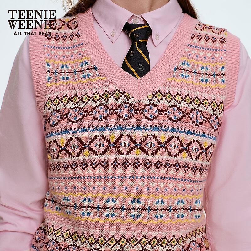 Teenie Weenie Women's Retro Fair Isle Stripe Knit Sweater Vest