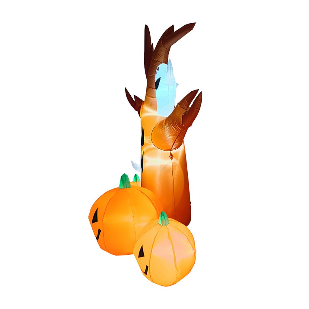 Inflatables Scary Tree with Ghost and Pumpkin Lighted Blow Up Haunted Tree Yard Decor for Home Lawn Garden