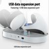 Magnetic RGB Charging Stand for PS5 Console & PS VR2, Dual Controller Charger with Headset  Glasses Storage Holder