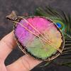 Natürlicher Regenbogen Sonnenquarz Edelstein Kupferdraht Wickel Geschenk Anhänger 3,94 r1A72