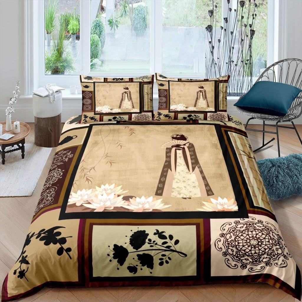 Comforter Japanese Ukiyoe Theme Queen King Size Printed Bedding Set Kids Bedroom Decor Japanese Style 3 Pcs With 2 S