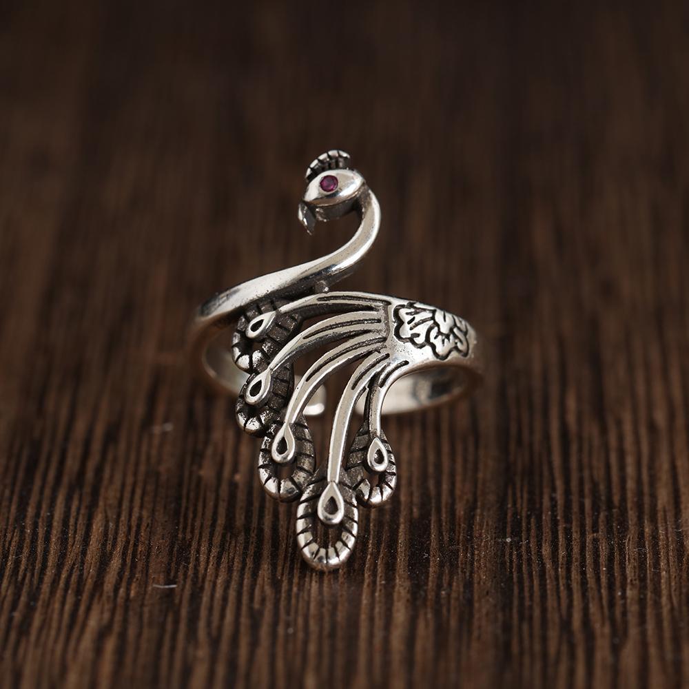 Knitting Tools Knitting Loop Crochet Ring Peacock Fish Phoenix Ring Sewing Accessories Thimble Ring