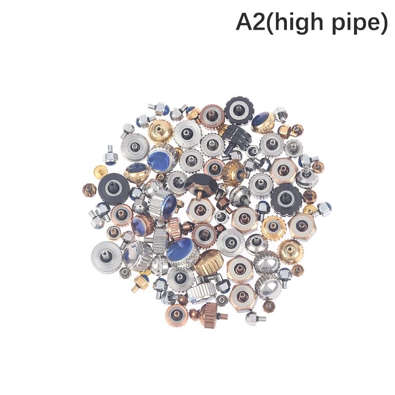 100PCS Mixed Waterproof Steel Watch Handles Watch Crown Various Sizes And Colors For Watchmakers Watch Accessories High/Low Pipe