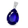 925 Sterling Silver 63.25 Ct CERTIFIED Blue Topaz Pendant Pear Cut Gemstone AI-89-NS
