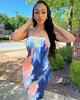 Women's Plus Size Tie-Dye Off-Shoulder Bandeau Dress - Spring/Summer 2025 Fashion