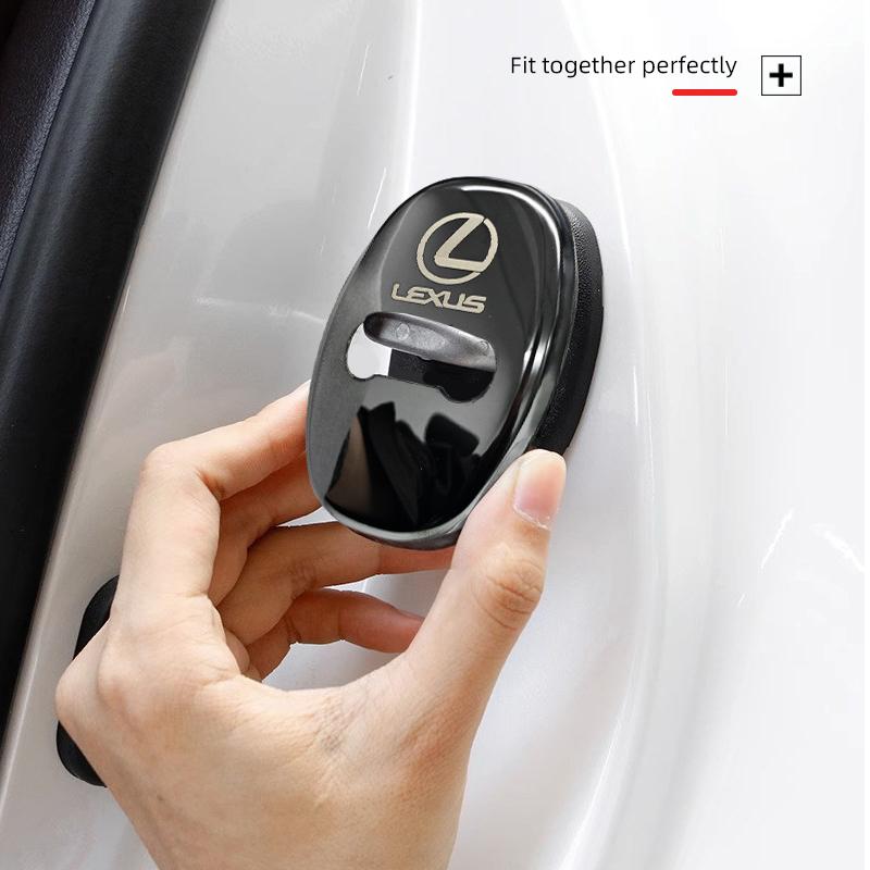 crvjlm1 4pcs Car Door Lock Covers Anti-rust Case Stainless Steel Protect Buckle for Lexus F SPORT ES CT GS IS UX GX LBX NX RX 350h 450h