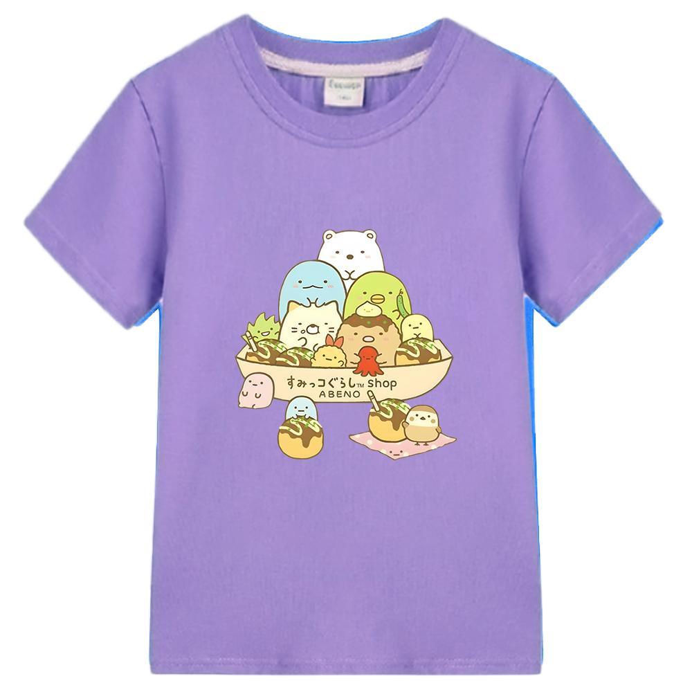 

Sumikko Gurashi T-shirts Kids Summer Clothes Cartoon Print T Shirts Boy Girls Tshirts Anime Tee Cotton Top 12T фіолетовий