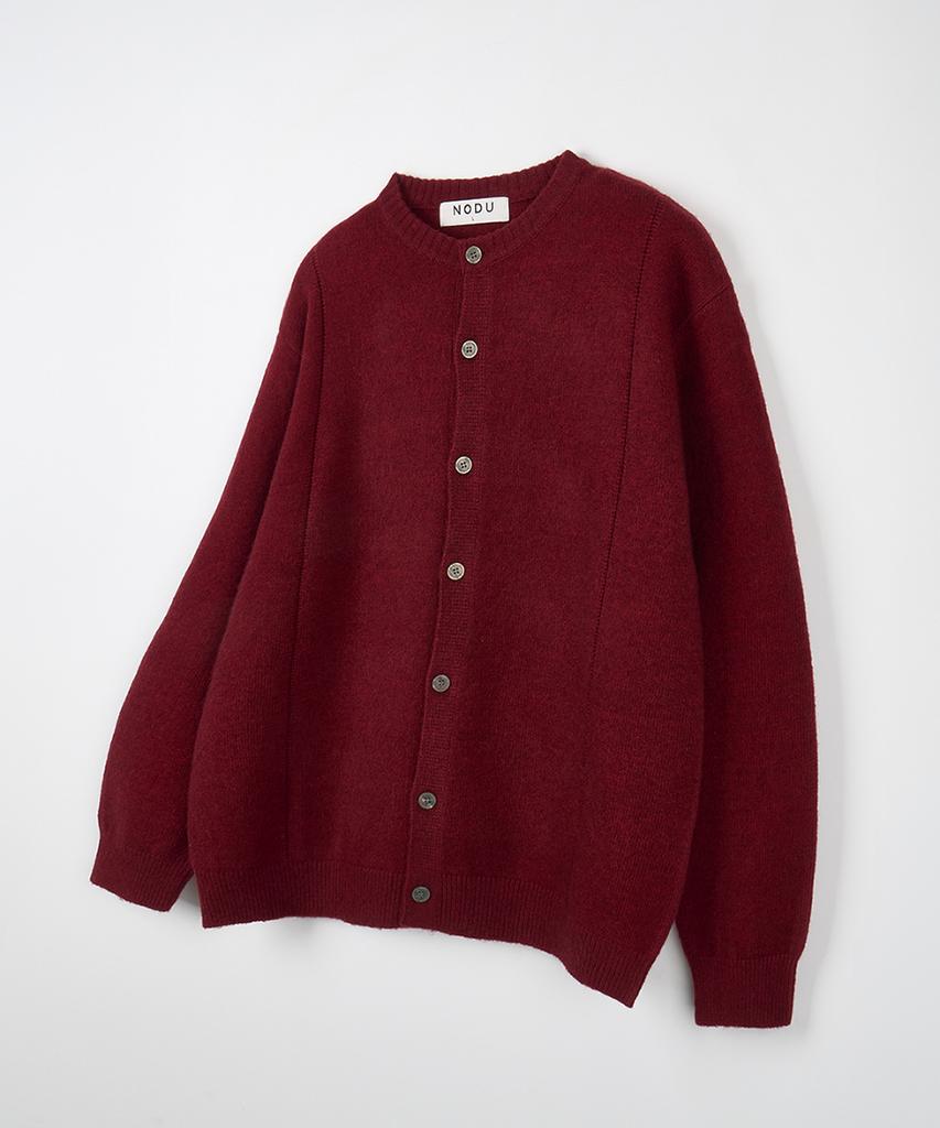 Nodu Single Line Round Cardigan [Burgundy]