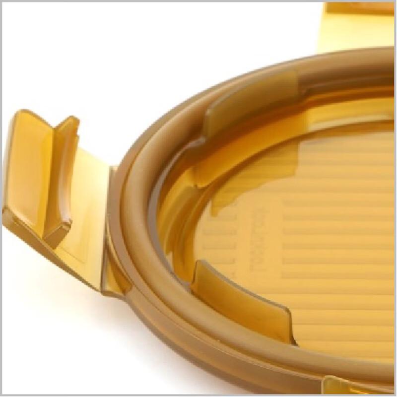 Lock&Lock Crystal Amber Round Glass Food Container Set