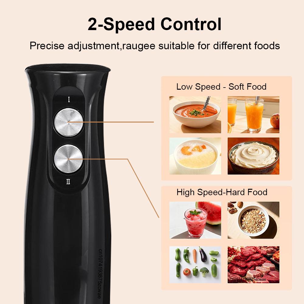 Electric Blender Handheld Meat Vegetable Rotary Mixer 4 in 1 Smoothies Whisk Machine Kitchen Immersion Blender Food Chopper