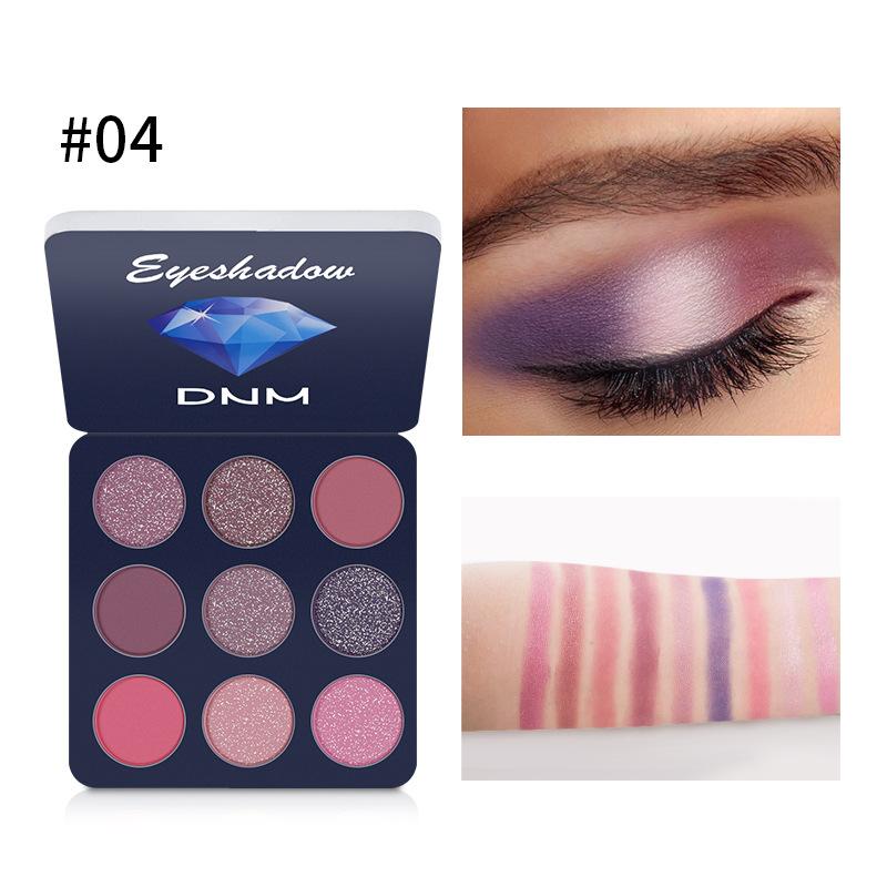 

DNM Dazzling 9 Color Eyeshadow Palette Waterproof Pearlescent Matte Pumpkin Earth Color Ninepin Makeup Palette Eyeshadow 04