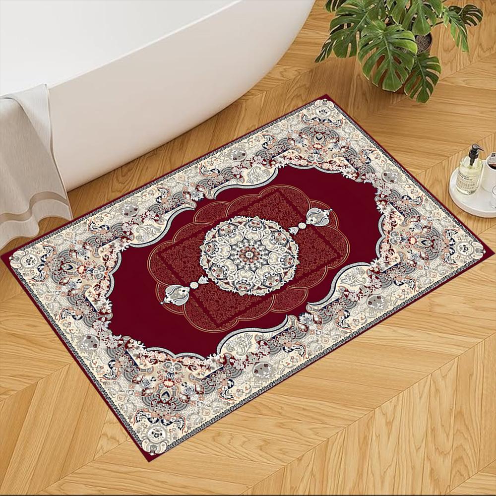 Elegant Ornate Pattern Design Non-Slip Home Carpet Design Great for Home & Apartment